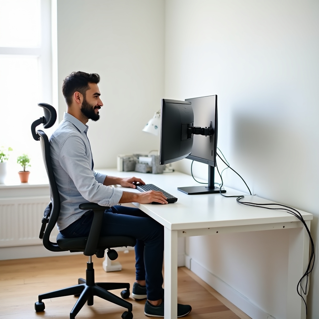 Scrivania angolare montata per home office
